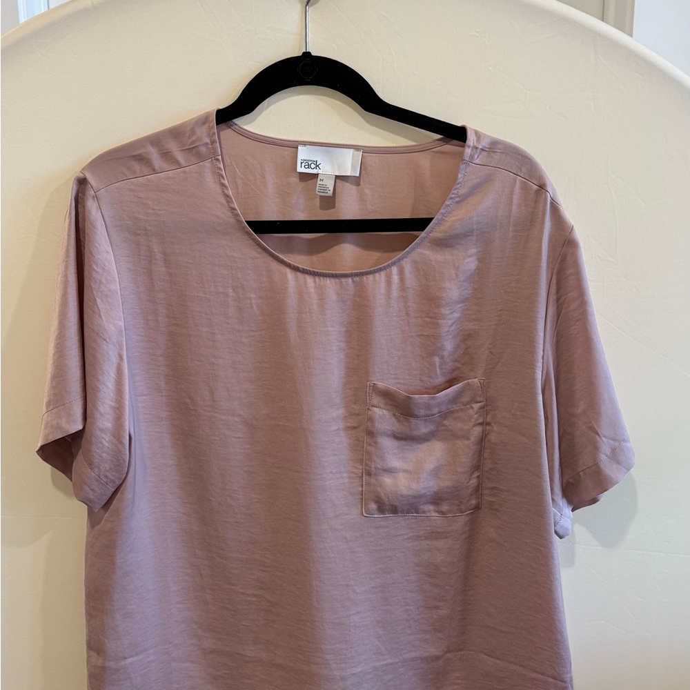 Nordstrom Rack Pink Boxy Pocket Top | Short Sleeve | Size M